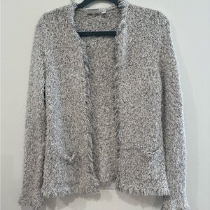 Ett:wa by Anthropologie XS Knit Cardigan Blazer Frayed Edge Made in Italy